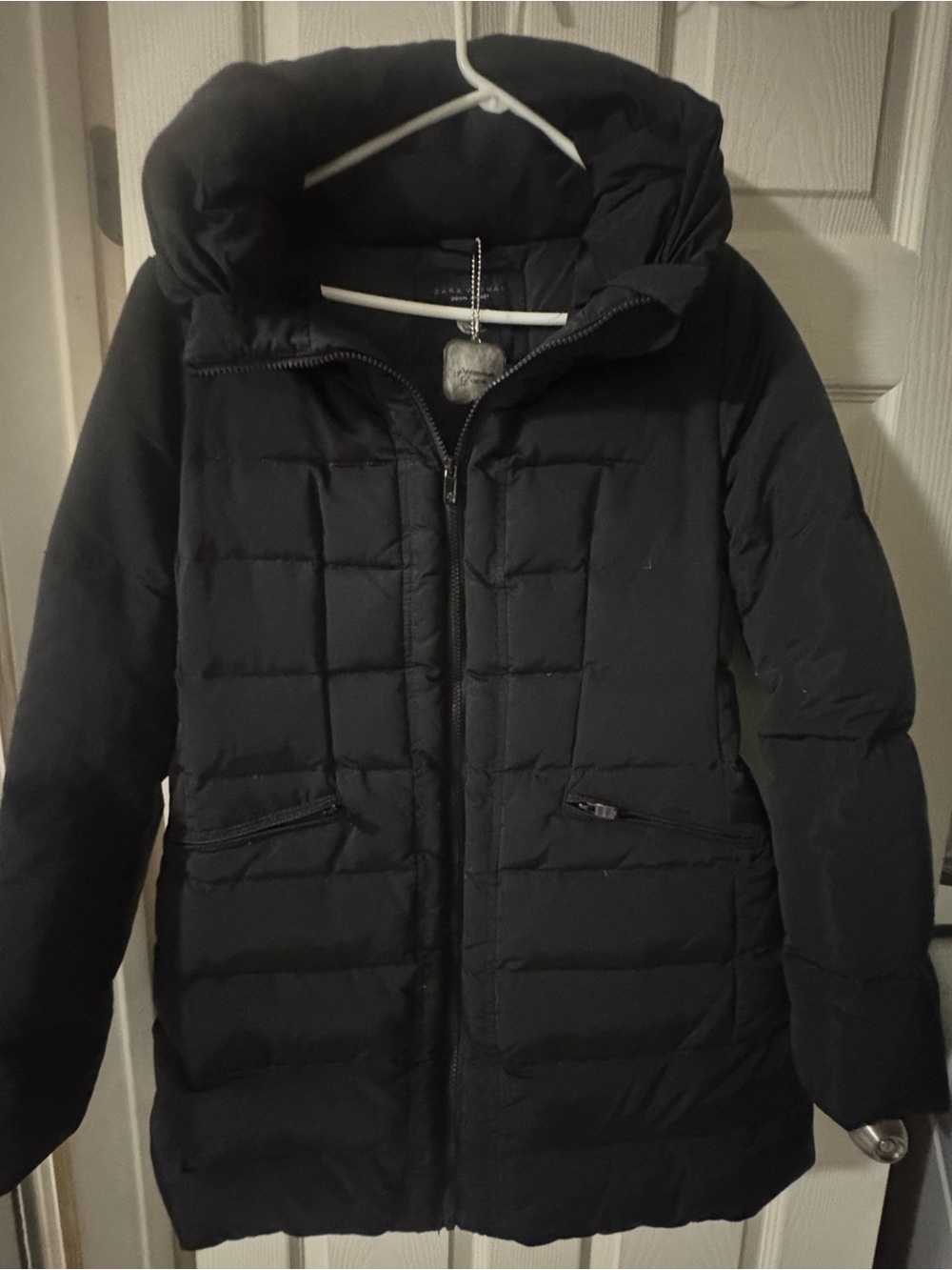Zara Black Puffer Coat w